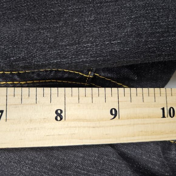 Rachel Zoe Flared Jeans Bellbottom Blue Gold Bootcut Stretch Denim Size 25 Tall - Picture 12 of 16